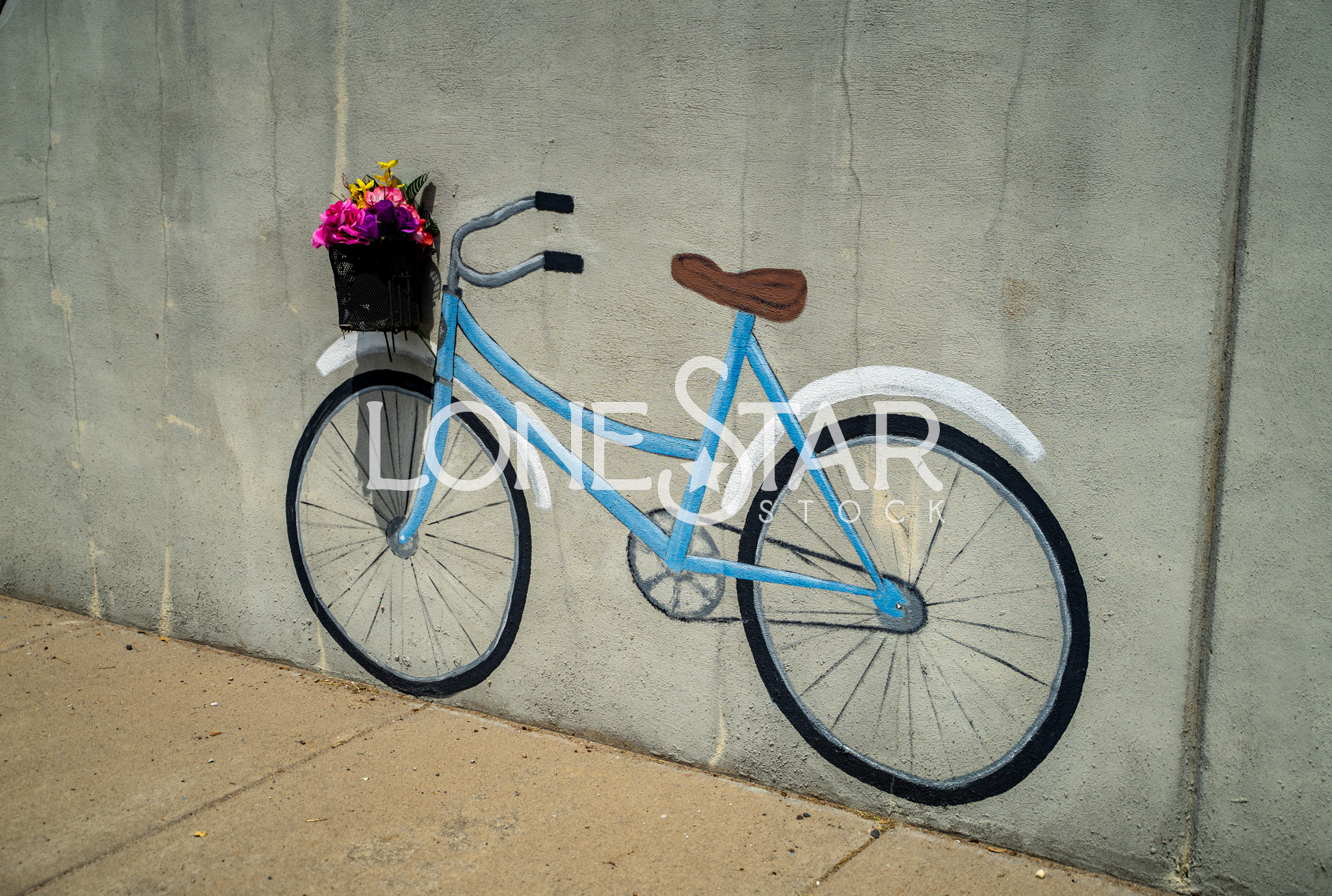 Preview of Bike Mural Painted on Gray Wall in Addison, TX